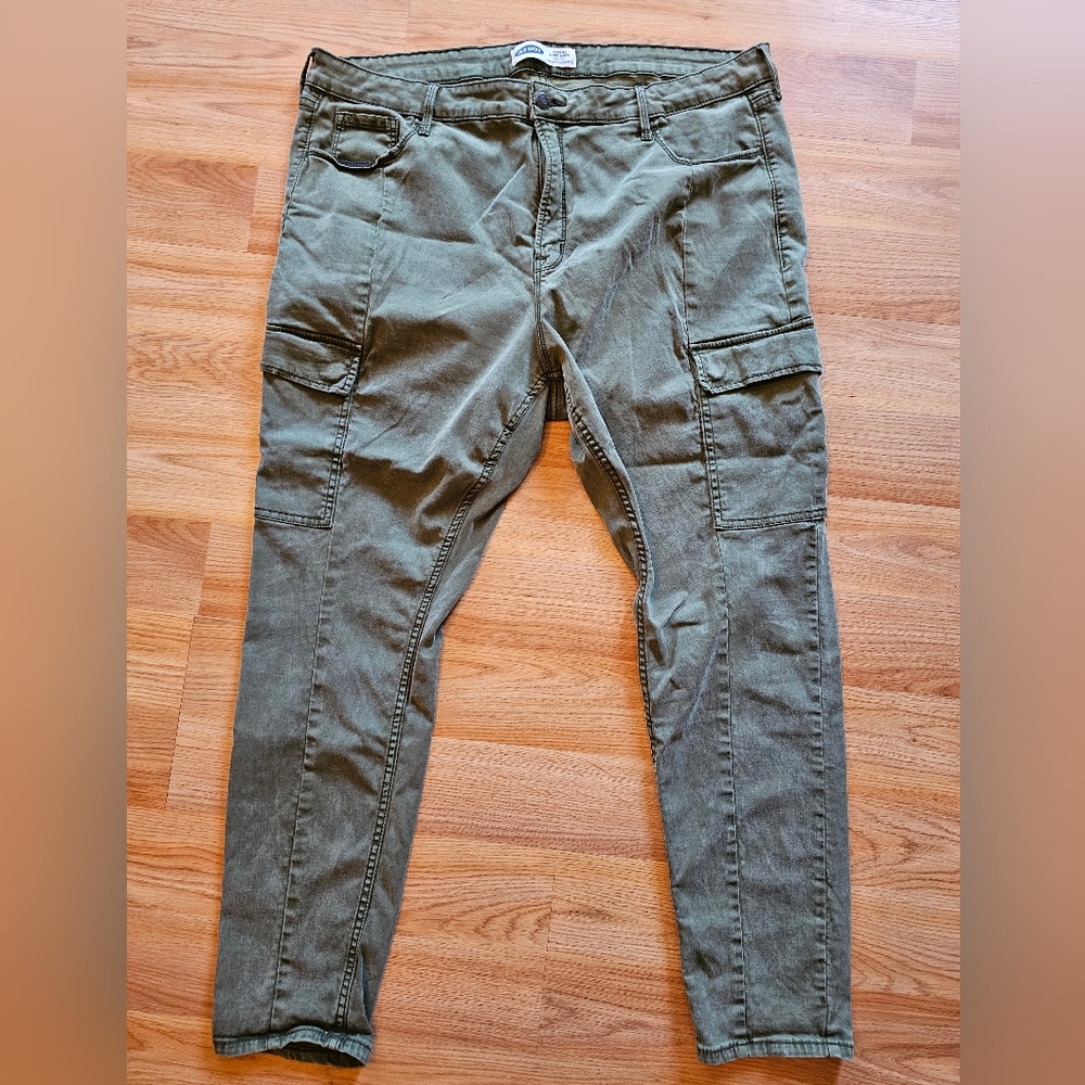 Womens Vintage Old Navy Rockstar Super Skinny Cargo Pants,Size 20,Olive Green